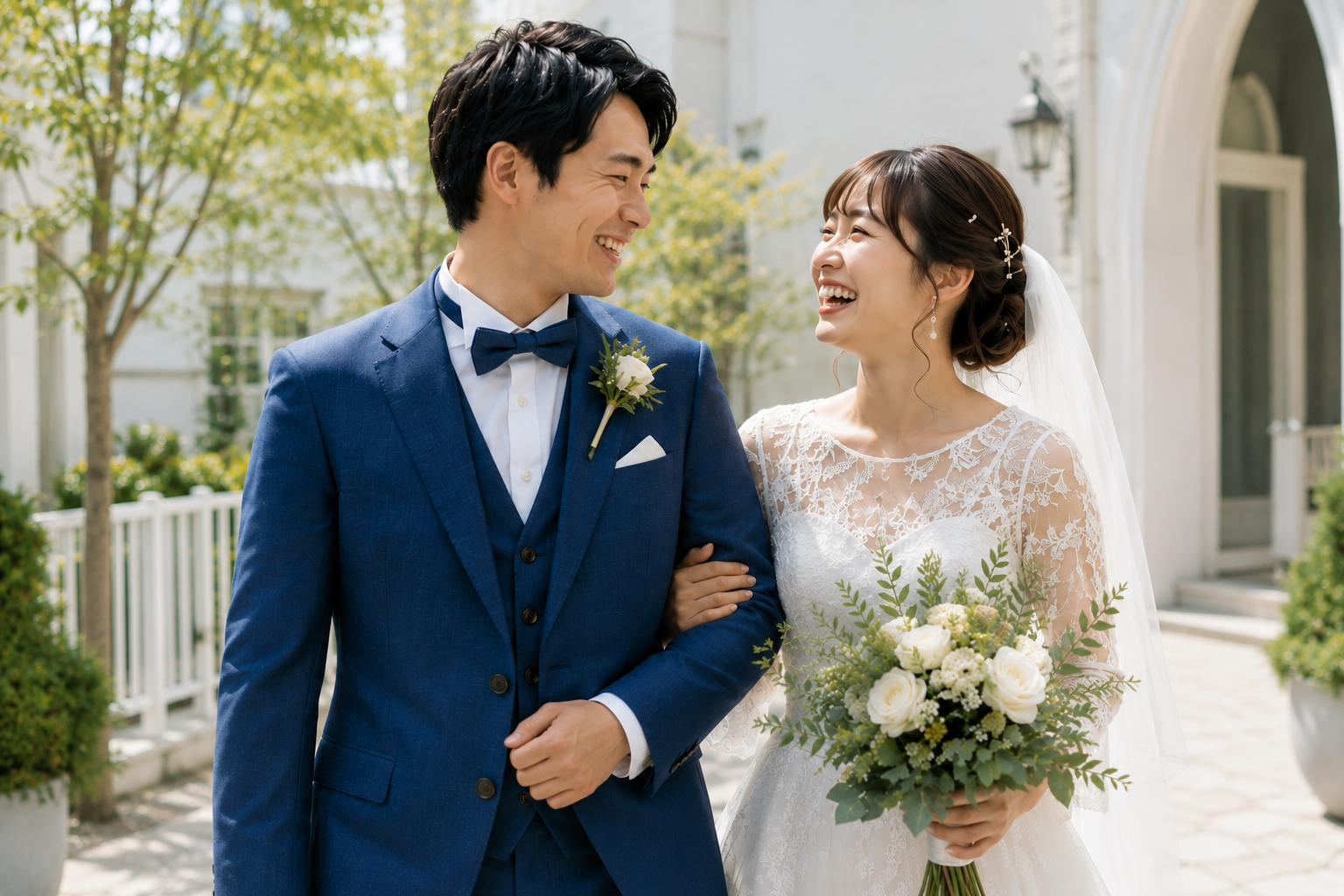 憧れの式場で結婚式を挙げた新郎新婦